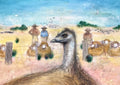 The Emu on the Nest by Telfer Dennis - 4 cards @ $3.85 per card