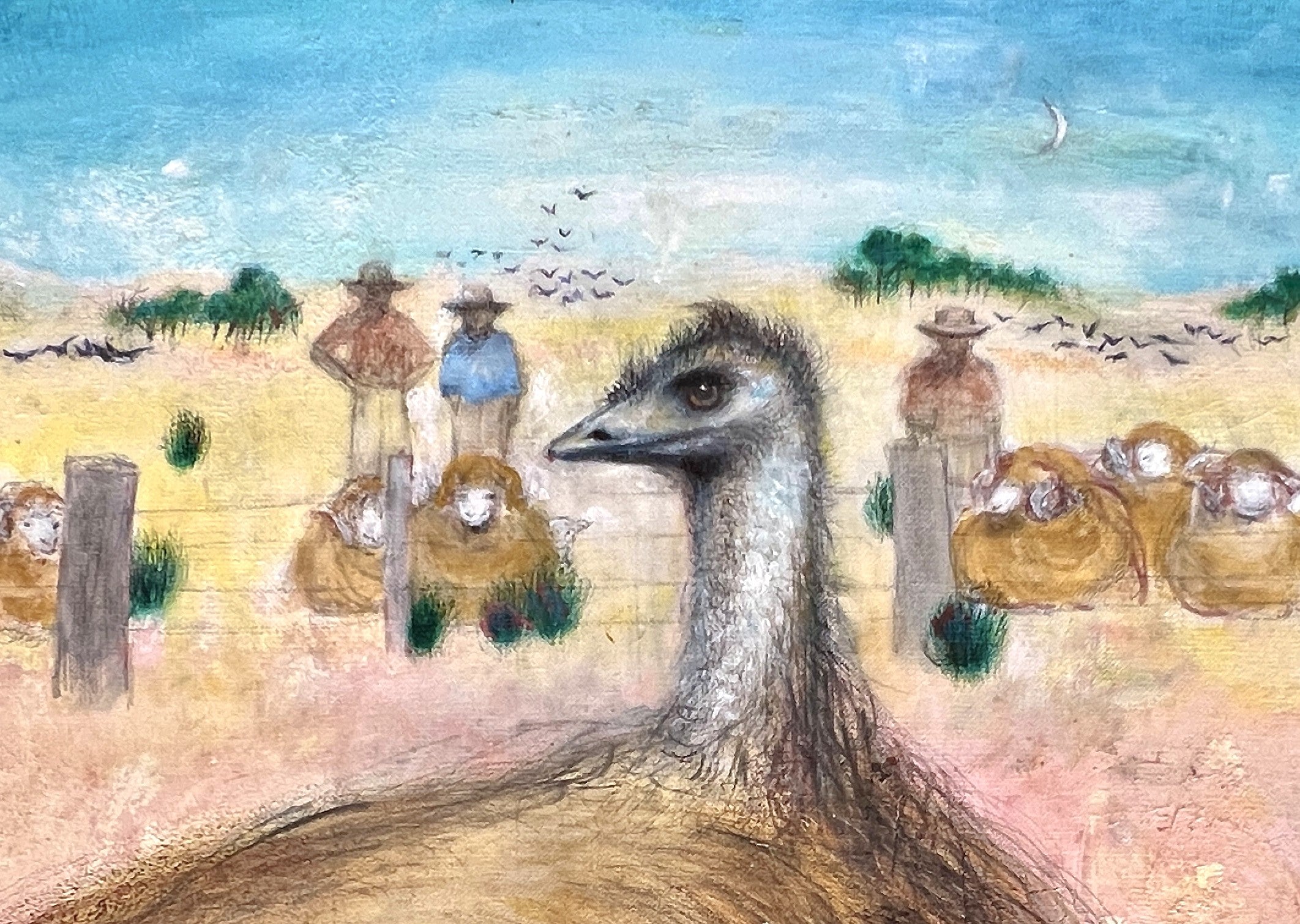 The Emu on the Nest by Telfer Dennis - 4 cards @ $3.85 per card
